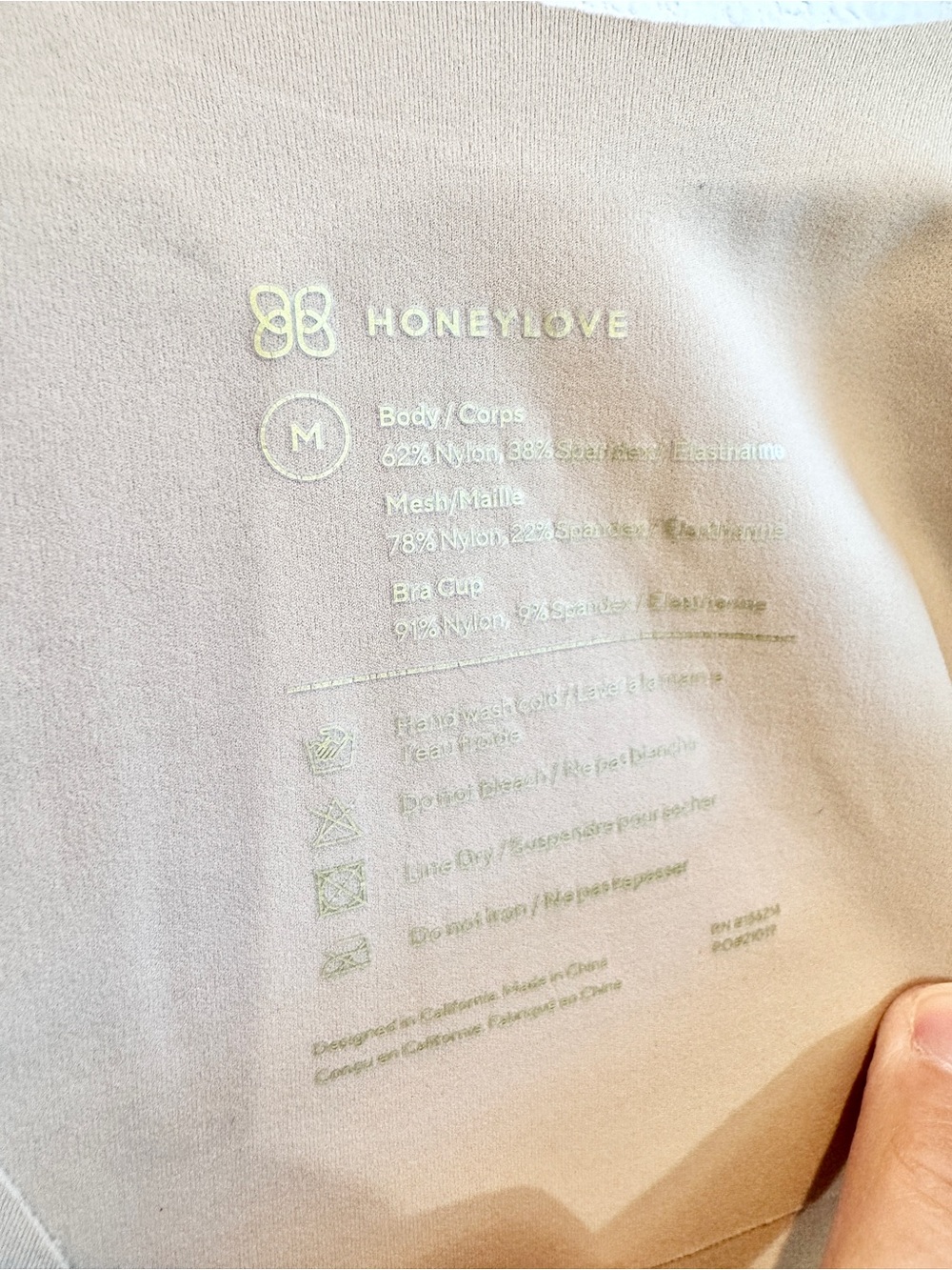 HoneyLove LiftWear Tank Sand Nude Size Medium Shaper Shapewear Built In Bra H69 - Picture 5 of 10